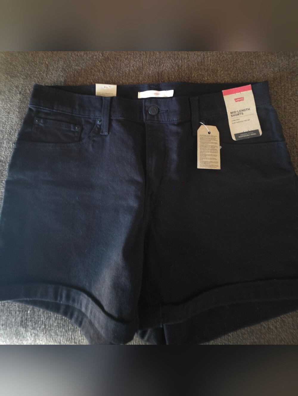 Levi's Women's Mid-Length Black Shorts